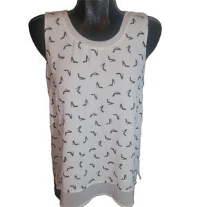 Ricki's White Sleeveless Top with High Heel Print M